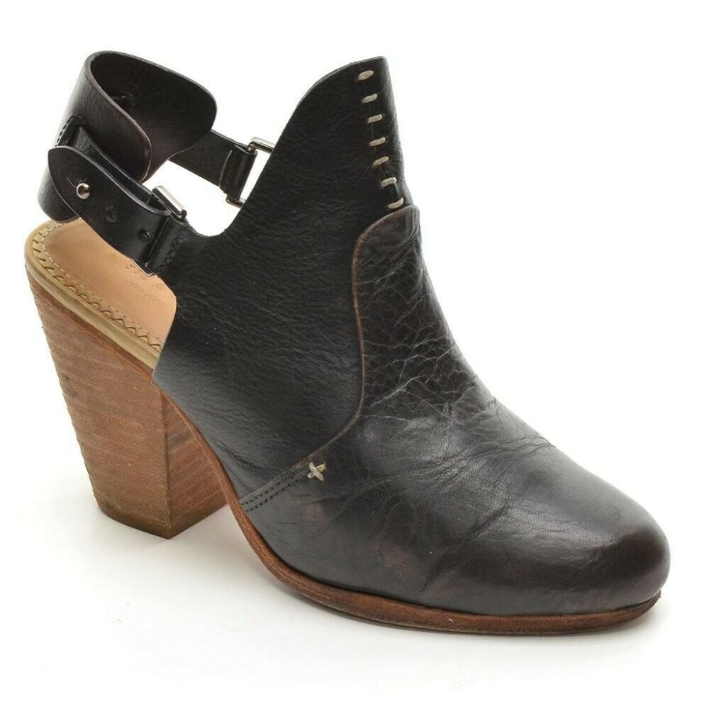 rag & bone Black Leather Slingback Mule Pumps 36